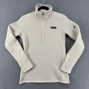 Patagonia Pullover Better Sweater 1/4 Zip Womens XS Cream‎ Mock Neck Fleece Warm